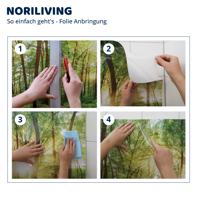 Die 4 einfachen Schritte zur Folienanbringung mit 4 erklärenden Bildern