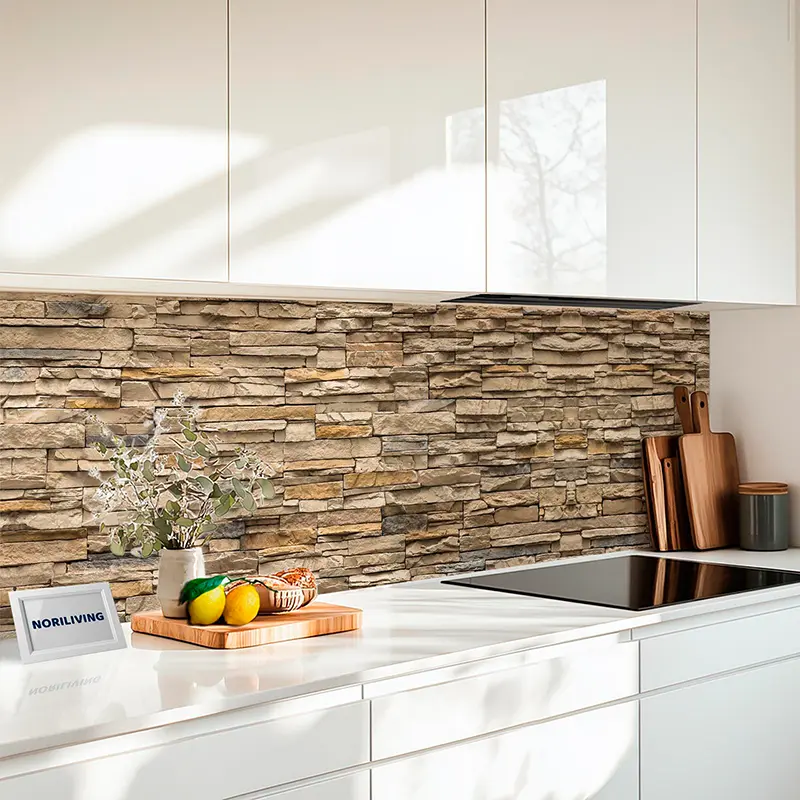 Küchenrückwand Alu Steinverblender Schiefer hell 3441a