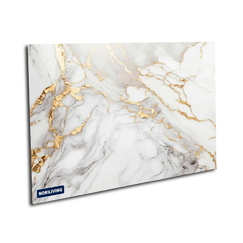 Muster Küchenrückwand Marmor hellgrau mit goldfarbigen Einschlüssen 053