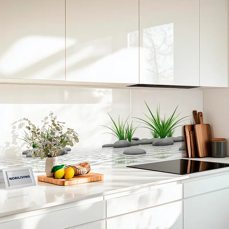 Küchenrückwand Alu Zen Gras Steine 940